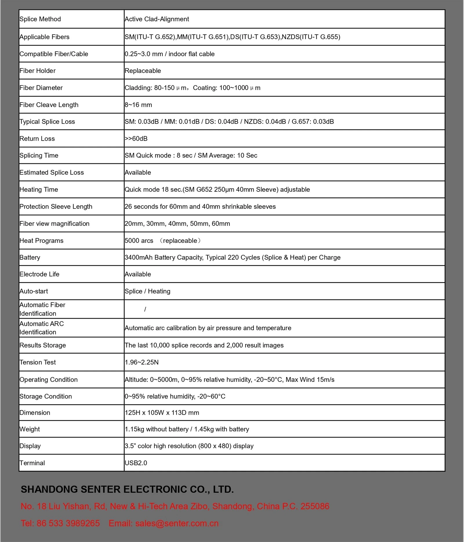 ST3100B fusion splicer datasheet_page-0007